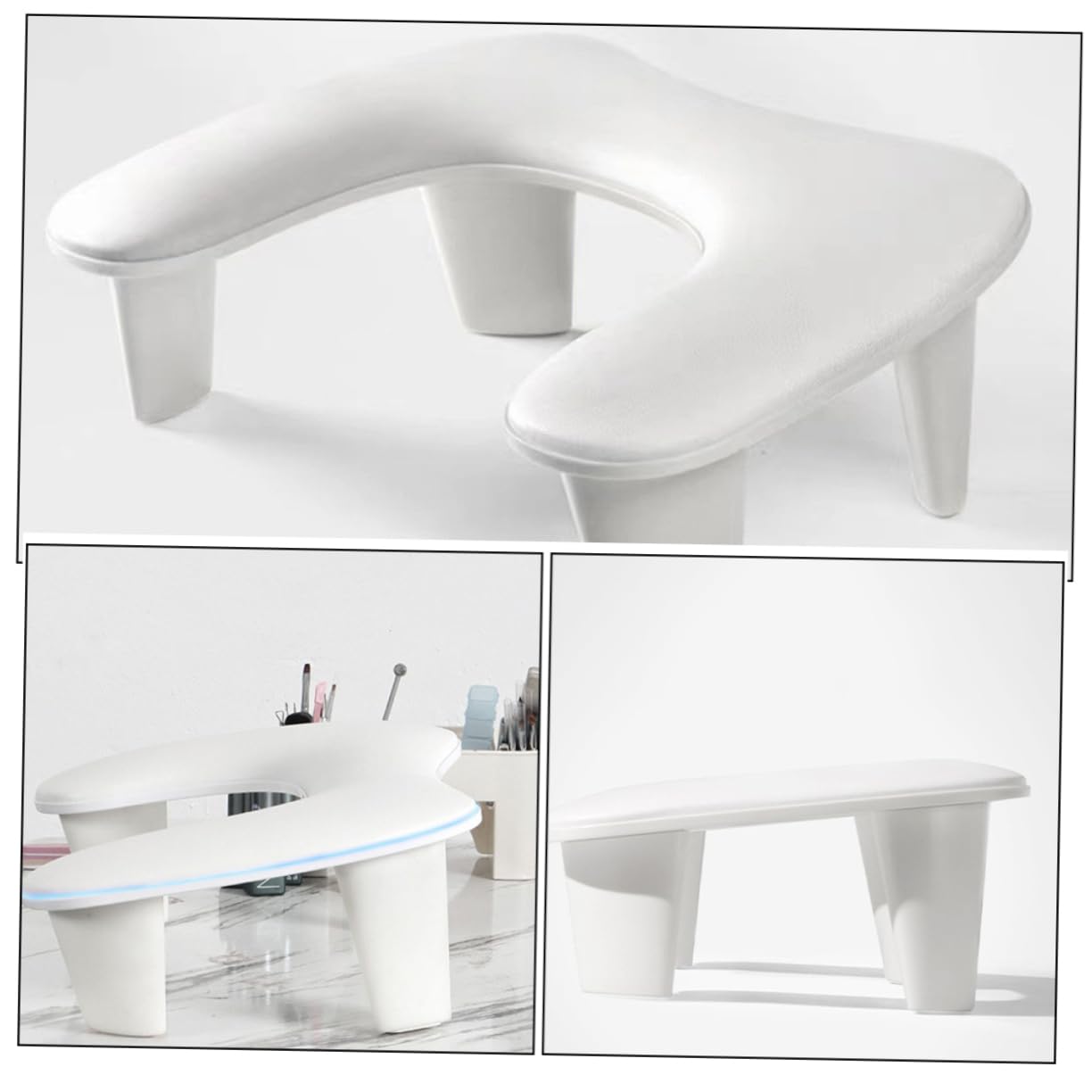 Cuscino poggiamani a forma di U per nail art, per tecnici delle unghie, portatile, per manicure, forniture per saloni