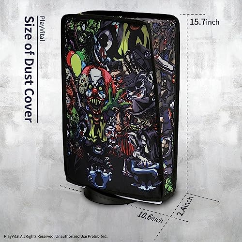 Image of PlayVital Dust Cover for ps5, Soft Neat Lining Dust Guard Anti Scratch Waterproof Cover Sleeve for ps5 Console Digital Edition & Disc Edition - Scary Party