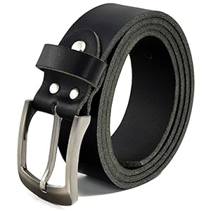 Fa.Volmer ® Riem heren lederen riem van buffelleer voor mannen jeans pak echt leer zwart 38 mm breed in te korten #10125