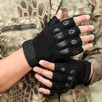 Half Finger Gloves for Sports, Hiking, Cyclling, Travelling, Camping, Outdoor, Motorcycle Riding, Arm Shooting, Gym Gloves Fingerless Half Finger Men Women Work Outdoor Gloves