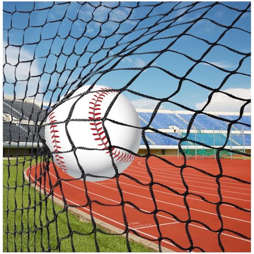 Sport Net Baseball Nets,Over 22 Sizes from 10 to 50 feet Baseball Softball Backstop Nets with 33 feet Nylon Rope 0r Steel Hanging Kit, Heavy Duty Hitting Practice for for Backyard,Garage, Basement.