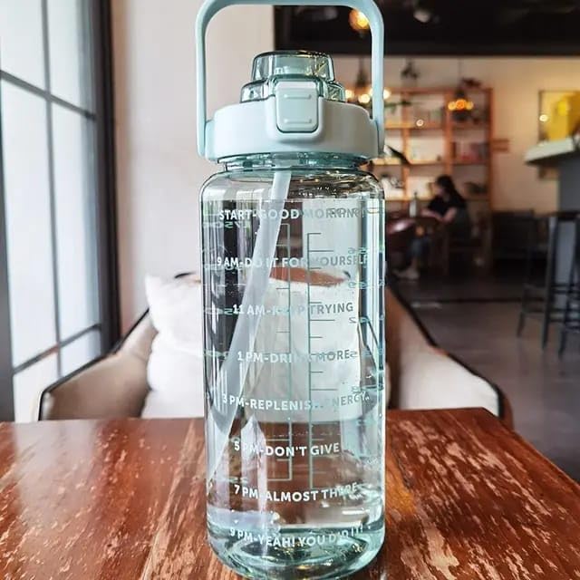 Keniro 2 L Capacity Transparent Motivational Water Bottles, Leak proof & break-proof,Usage for Office/School/College/Gym/Travel Bottle, BPA-Free Fitness Sports Bottle (Green) (B0DBDFJYQJ) Amazon Price History, Amazon Price Tracker