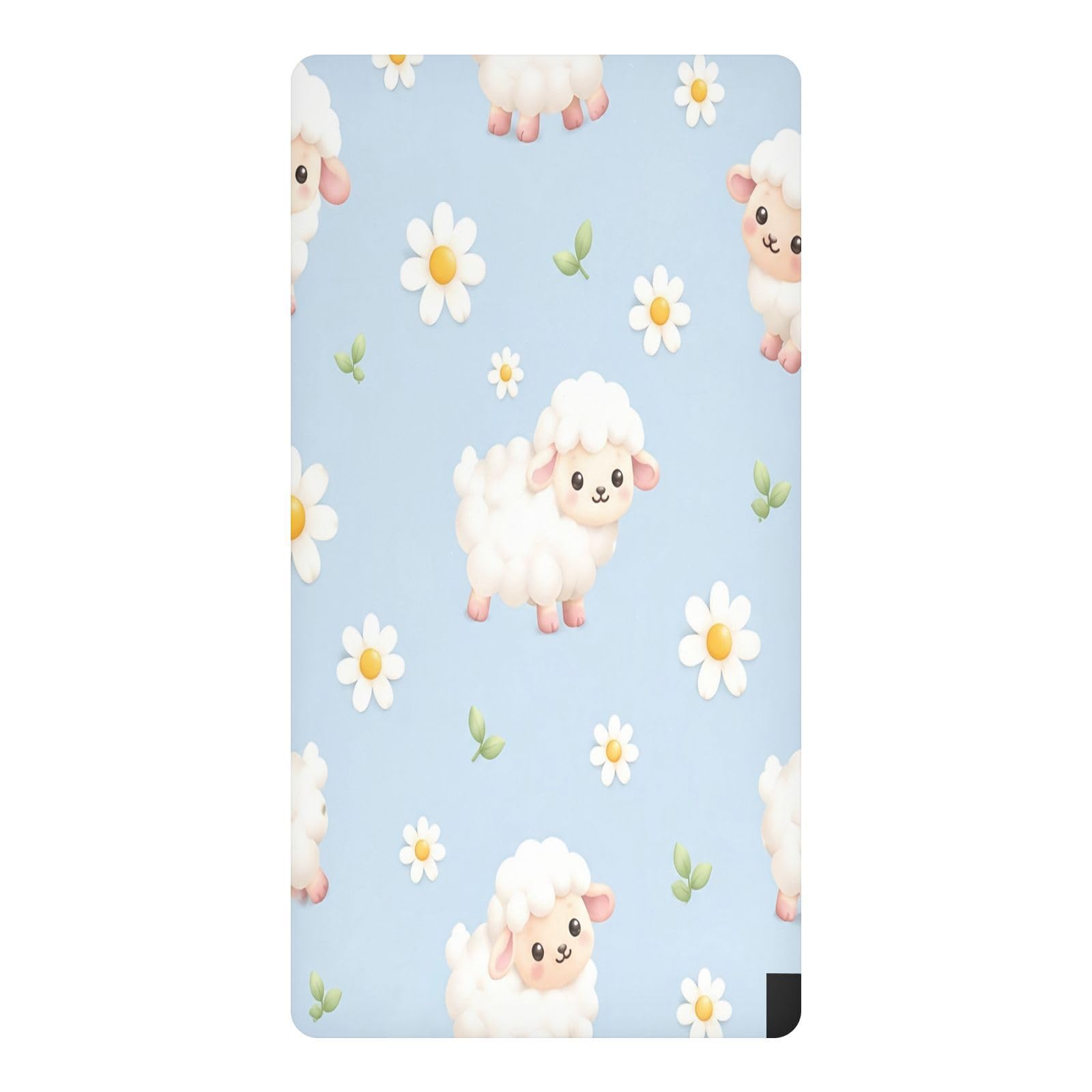 BOESI Floral Sheep Waterproof Crib Sheet,Fitted Mattress Protector