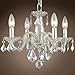 Victorian Design 4 Light 15" Cognac Chandelier with Clear Swarovski Crystals