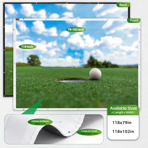 Pantalla proyección para simulador de golf 3 x 3 m miniatura 5