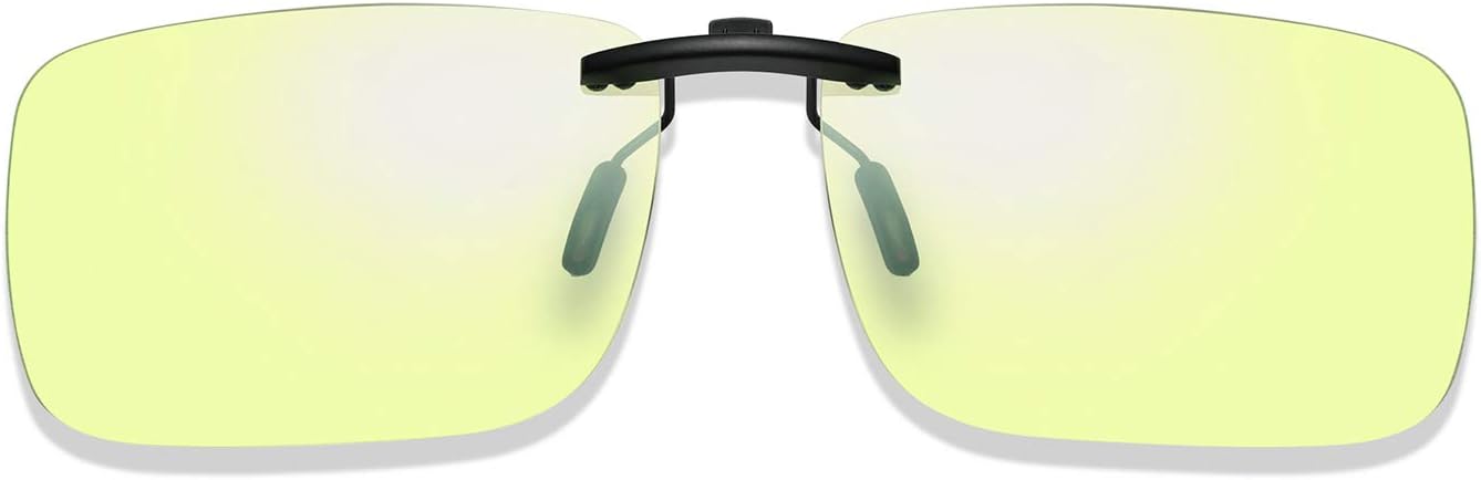New Arrivals Amprofilm Blue Light Blocking Glasses Clip-on Computer Gaming Glasses [ 68% Blue Blocking]-Amber Tinted Lenses- [Anti Digital Eye Strain, Reduce Headache & Better Sleep]- Ultra Lightweight