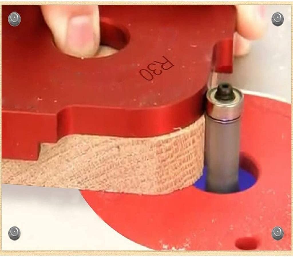 Set of 2 Aluminium Alloy Wood Panel Corner Radius of Quick Table of Router Bit Gauge Templates Kit, for Routing Rounded Corners R10 R15 R20 R30, Woodworker Woodworking Round Accessories - - 