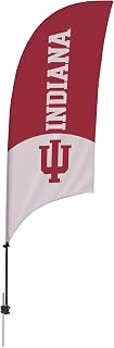 Indiana Hoosiers College Sports Printed Feather Flag - NCAA Licensed - Super Polyester - School Banner (Red, White) (7.5' Spike Base)