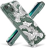 ORHGOP Case Compatible with iPhone 13 6.1 Inch 2022, Clear Dragon Pattern Soft & Flexible TPU Shockproof Women Girls Phone Cover Dragon Pattern Pattern Design Bumper Protective Case