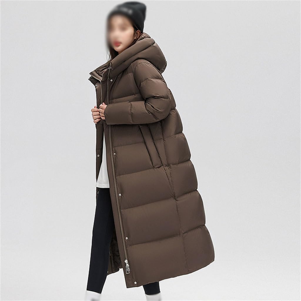 Down Jacket Women's Long Goose Down Winter Thickened Knee Warm Jacket