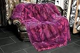  Lars Paustian International Furs Opossum Echtfell Pelz Decke in Pink
