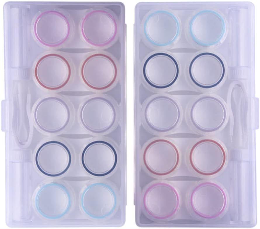 APZDFGIFCD Clear Contact Lens Case, Contact Lens Organizer Case with Carrying Travel Holder -10 Pack