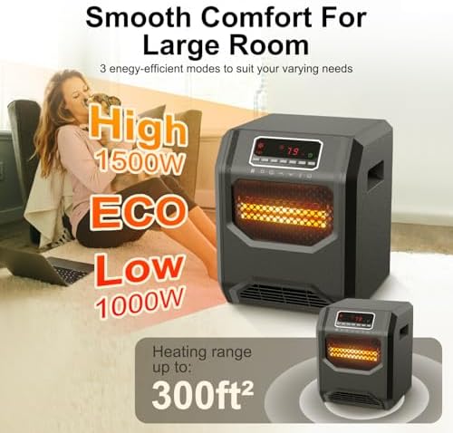 적외선 공간 히터 1500W 실내용 전기 히터 WEWARM — 사진 3