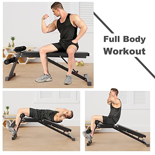 Weight Bench, Pithage Adjustable Workout Benches For Home Gym Strength Training Bench Press, Decline Flat Incline 660Lbs Capacity For Full Body Workout #TOP6