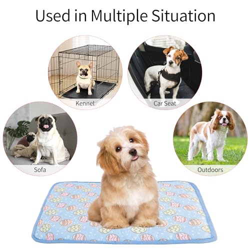 Image of NACOCO Nylon, Pet Cooling Mat Cat Dog Cushion Pad Summer Cool Down Comfortable Soft For Pets And Adults (Small, Blue)