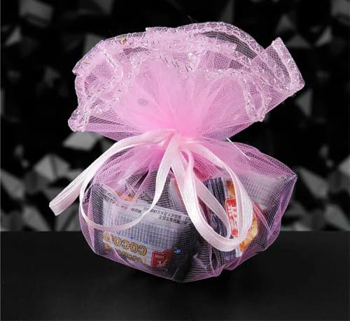 LIUBI Bolsa de Organza para joyería, tarros de Dulces, Tela de Tul, para Bodas, Fiestas de Navidad, Regalos, 10/50/100 Unidades, 26/35 cm