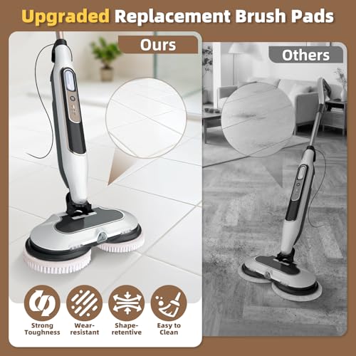 Image of 2 Pack Upgraded Steam Mop Replacement Brush Heads Compatible with Shark Steam and Scrub Mop S8201 S8001 S8002 S7201 S7001 Series, Short Bristle Cleaning and Polishing Brush for Deep Clean Hard Floors