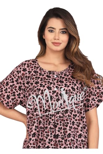 Image of Monique Brand 100% Pure Cotton Nighty for Woman | Floral Gown for Women Night Wear | Cotton Nighty for Women Stylish | Maxi for Women Cotton