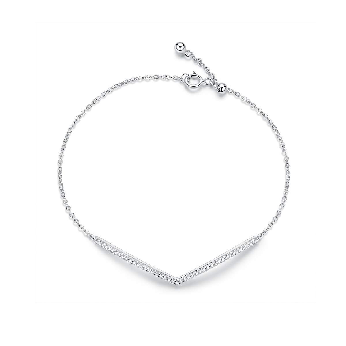 Bracelet géométrique en argent en V : le cadeau de mariage idéal pour elle