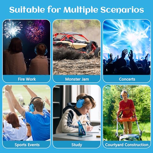 Image of Floriogra 2 Pack Noise Canceling Headphones for Kids, Kids Ear Protection Earmuffs for Autism, Toddler, Children, Noise Cancelling Sound Proof Earmuffs /Headphones for Concerts, Air Shows, Fireworks