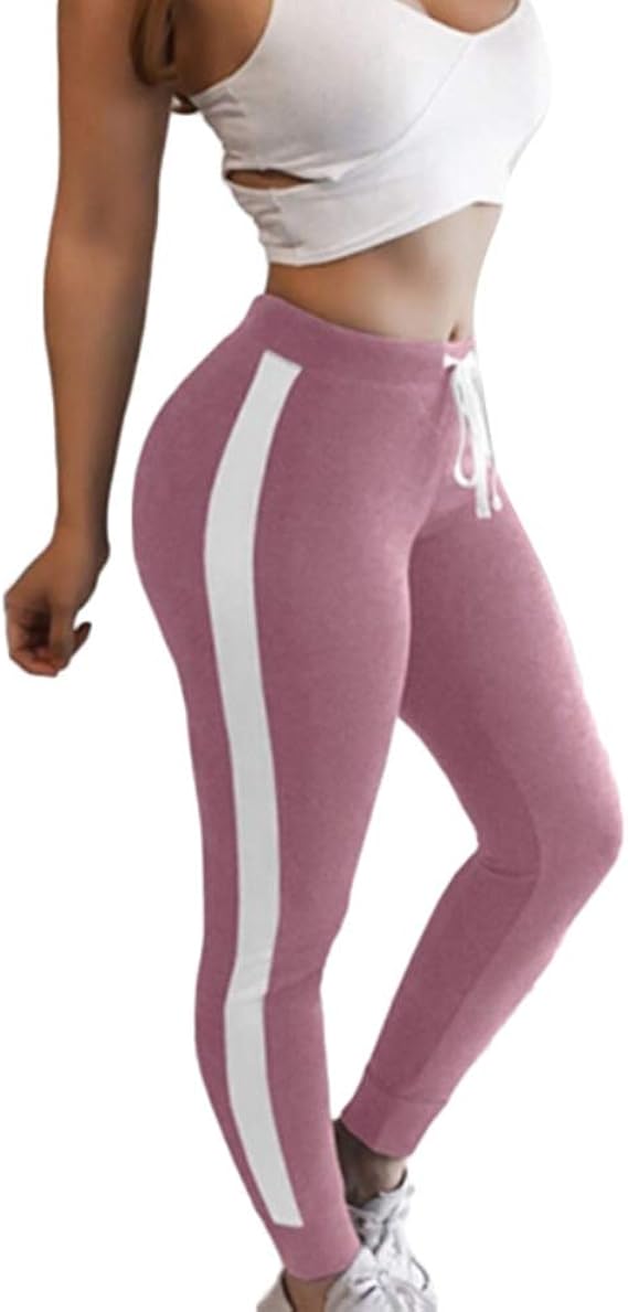 hqcOrDeua Pants Womens Pants, Sporty Women Drawstring Side Stripe