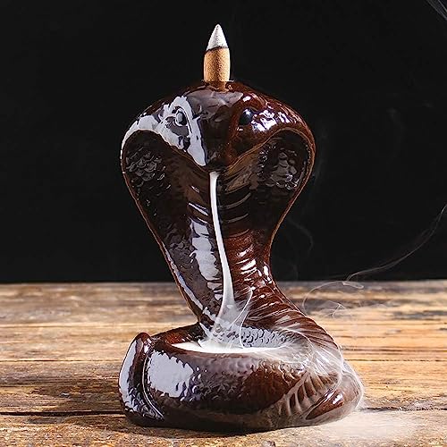 Image of Craftam Polyresin Naag with Shivling Smoke Backflow Cone Incense Holder Decorative Showpiece with 30 Free Smoke Backflow Scented Cone Incenses