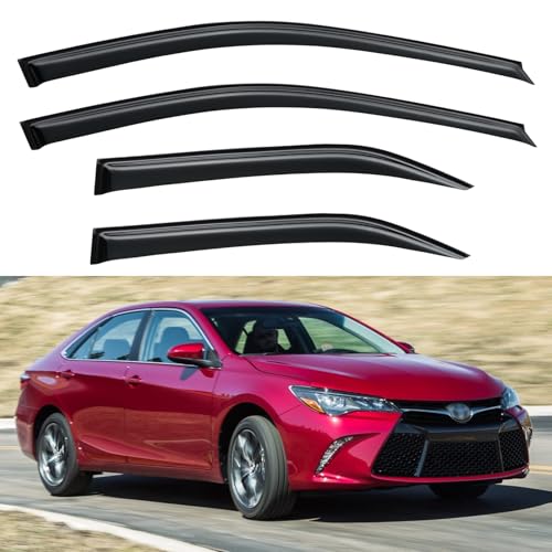 Image of Window Visors Rain Guards Shield for 2012 2013 2014 Toyota Camry, Out-Channel Window Vent Wind Deflectors Visors Shades for 12 13 14 Camry