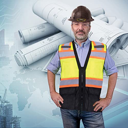 Protectx Premium Full Brim Hard Hat, Cascos De Construccion For Safety, Vented, 6-Point Adjustable Ratchet Suspension, Brown, Osha/Ansi Compliant #TOP6