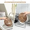 LAIAMER 2 PCS Magnetic Wooden Trivets for Hot Pots and Pans, Heat Resistant Acacia Wood Trivet with Cushioning Silicone Strips for Dutch Ovens Hot Dishes Pots Holder, for Mom Grandma #4