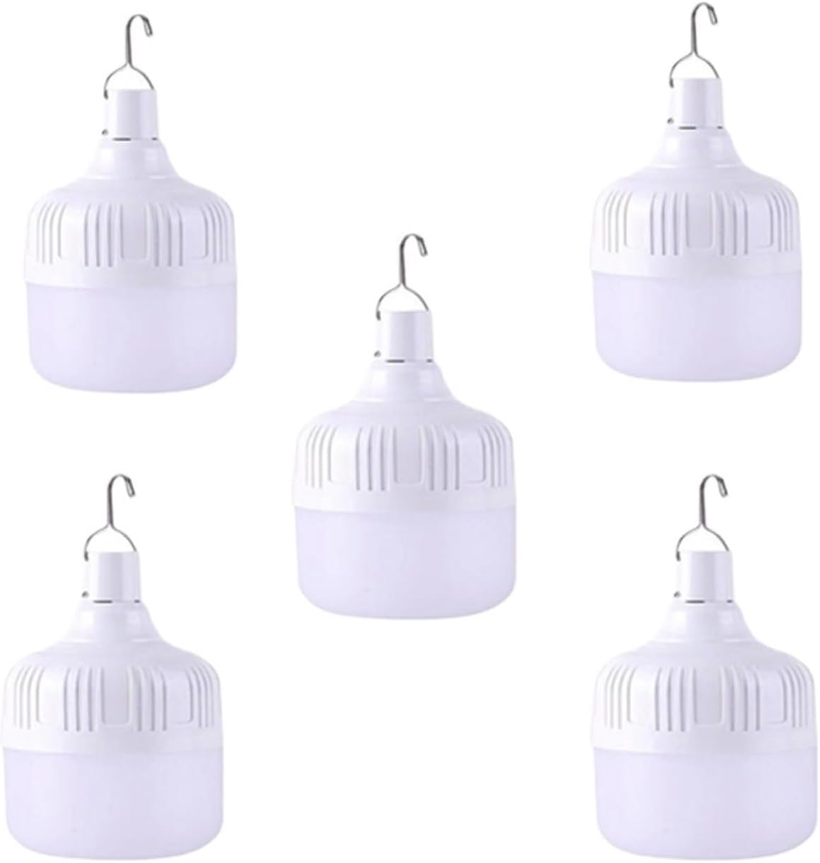 1-8pcs Portable Outdoor Camping Lights USB Rechargeable lamp LED Emergency Bulb Hook High Power Tents Lantern(450W,Changeable)