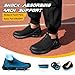 Steel Toe Shoes Men Lightweight Comfortable Work Shoes Slip On Safety Shoe Walking Sneakers Puncture Proof Loafers,All Black,Size 11