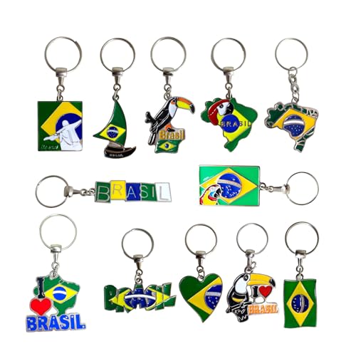 12 Chaveiros Souvenirs Turísticos Do Brasil de Metal (Variados)