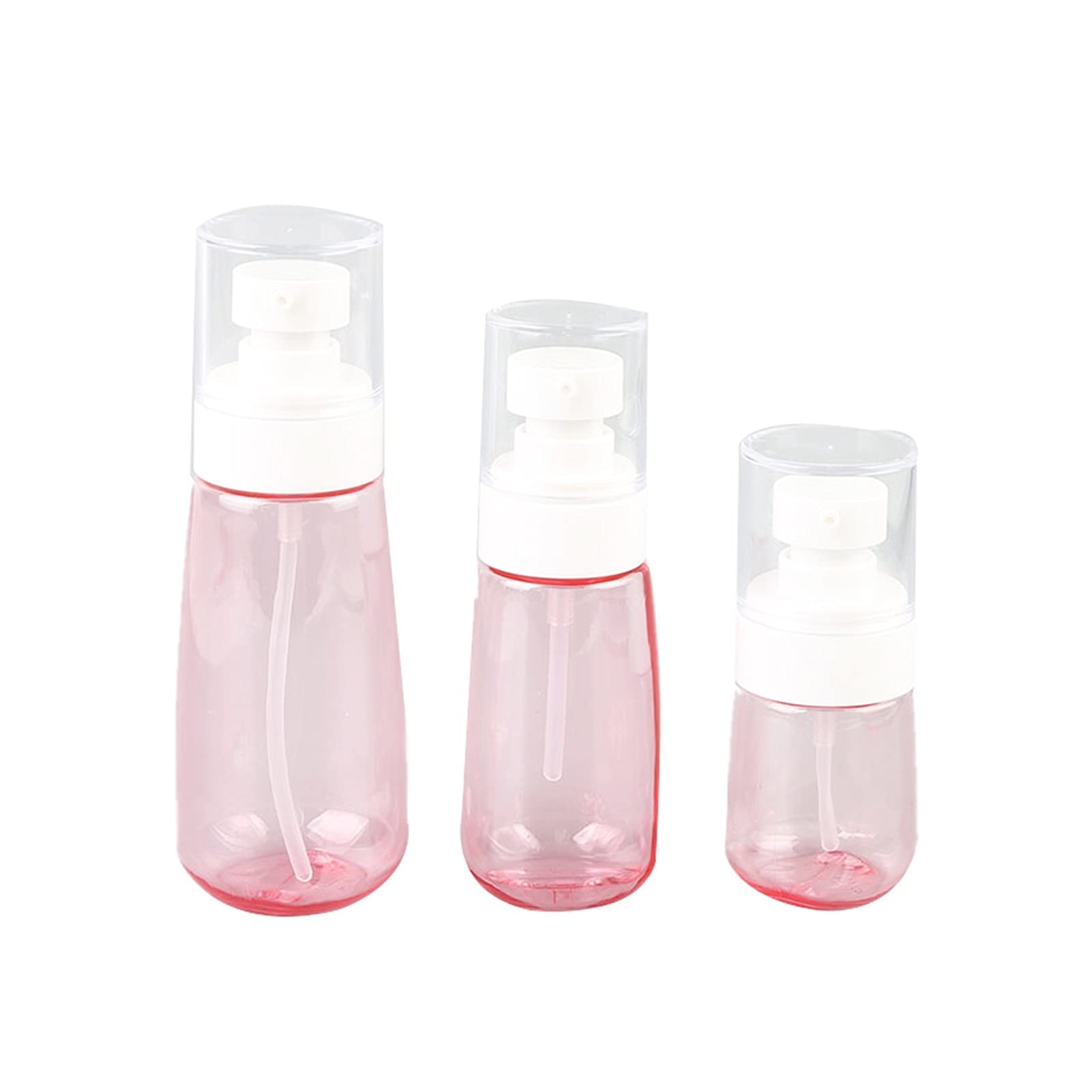 Butelka do przechowywania 3 szt. / zestaw różowy plastikowy perfumy pusta butelka z rozpylaczem butelki z alkoholem podróż makijaż piękno ponowne użycie małe opakowanie (kolor: Różowy)