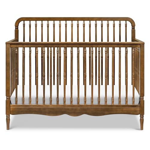 Namesake Liberty 4-in-1 Convertible Spindle Crib Converts from Full-Size Crib to a Toddler Bed Daybed and Full-Size Bed Easy to Assemble Greenguard Gold Certified (Natural Walnut)