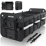 HOTOR Trunk Organizer for SUV – Car Storage Box with Reflective Strips, Collapsible Car Organizer with Large Capacity, Essential Car Accessories for Truck, Van & Sedan, Black, 33.1' x 13.0' x 12.0'