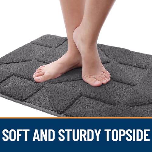 Image of OLANLY Door Mats Indoor, Non-Slip, Absorbent, Dirt Resist, Entrance Washable Mat, Low-Profile Inside Entry Doormat for Entryway (36x24 inches, Dark Grey)
