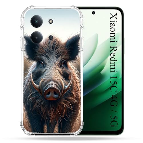 Coque Xiaomi Redmi 15C 4G renforcée et anti-chute Chasse Sanglier