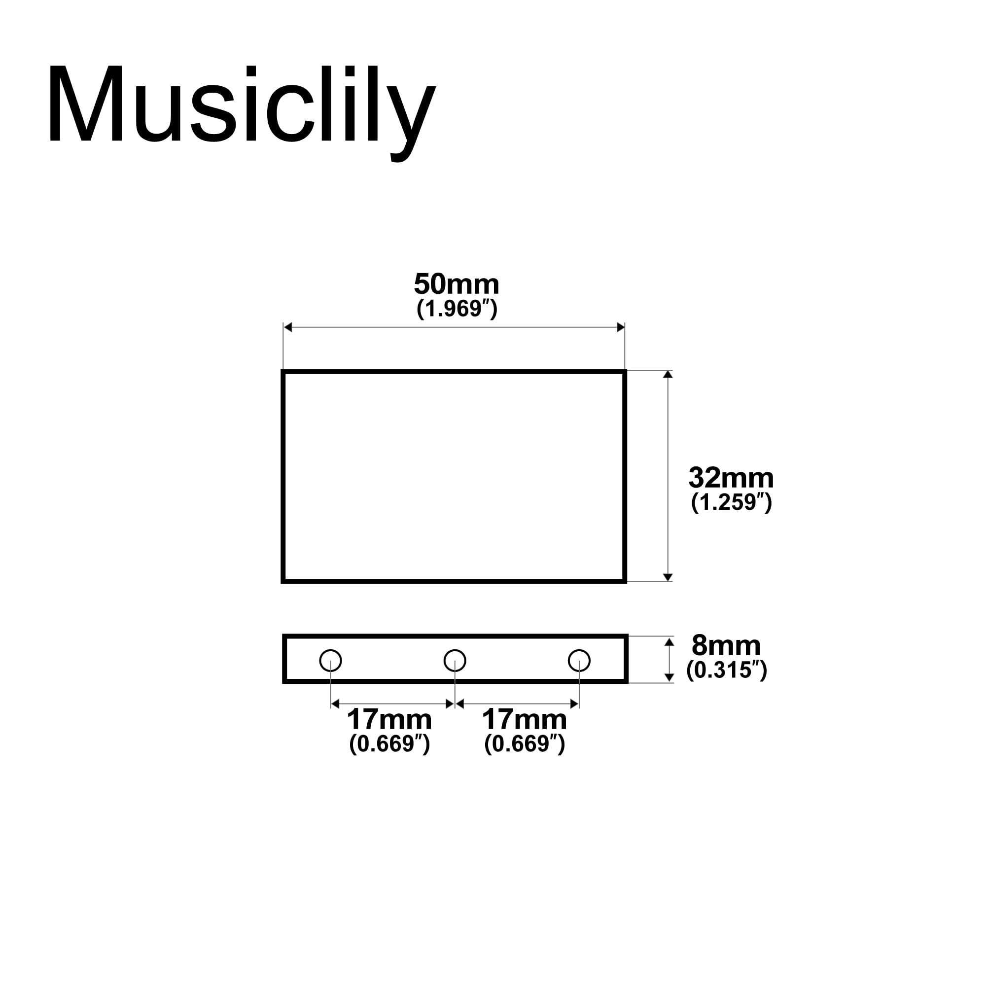 Musiclily Ultra 32mm Full Solid Steel Block for Electric Guitar Floyd Rose Locking Tremolo Bridge, 32mm Steel - Image 2