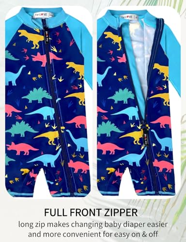 weVSwe Baby Swimsuit UPF 50+ UV Protection Long Sleeve Toddler Rash Guard Infant Bathing Suit with Zipper Beachwear 0-3 Years