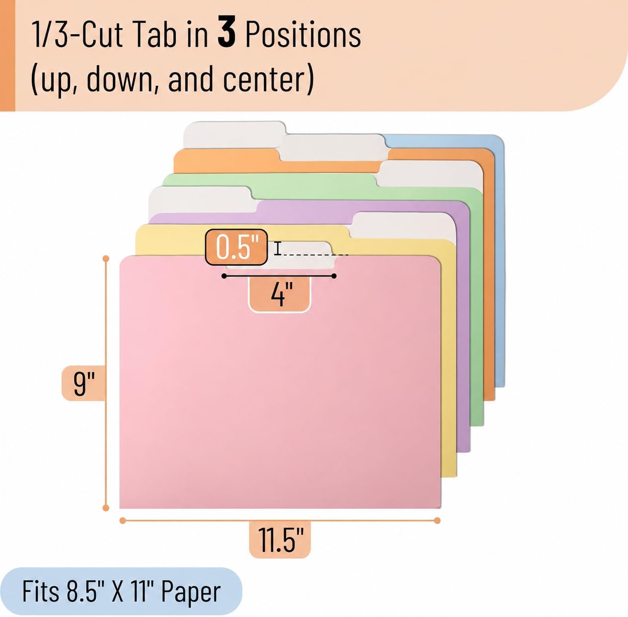 Mr. Pen- Poly File Folders with Tabs, 1/3 Cut Tab, 36 Pack, Letter Size image 3