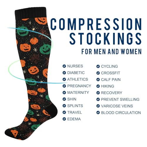 Image of Wusikd Blue Yellow Monster Trucks Compression Socks for Women and Men Circulation Long Socks for Athletic Running 1