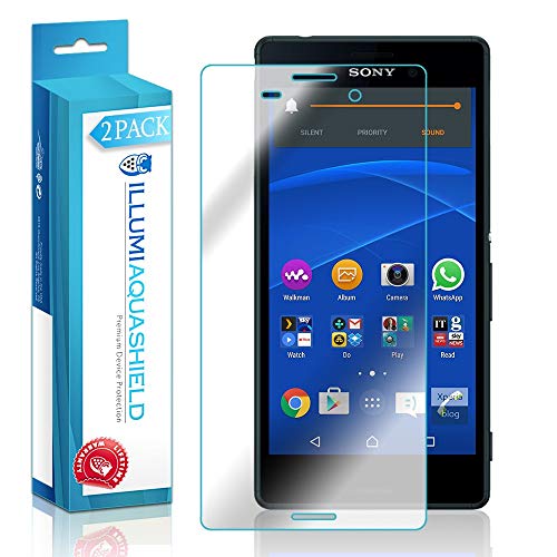 ILLUMI AquaShield Screen Protector Compatible with Sony Xperia M4 Aqua (Dual SIM Version)(2-Pack) No-Bubble High Definition Clear Flexible TPU Film