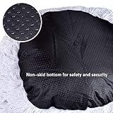 Queta Katzenbett Schöne Tierbett, Klein Hund Bett Haustierbett Plüsch Weich Runden Katze Schlafen Bett (50cm, Hellgrau)