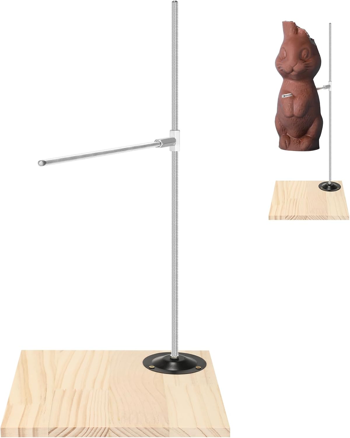 Geelin Adjustable Clay Sculpture Stand - Metal Wood Fixation Bracket for DIY Modeling, Hand Sculpting & Stability Support 9.45x11.81"