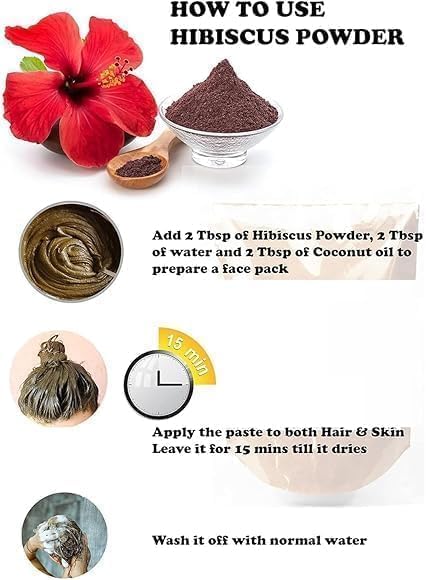 Miniatura 3 de MM Hibiscus Flower Powder, for Face Pure & Natural,Ideal for Hair Mask and Face Pack- 100 G