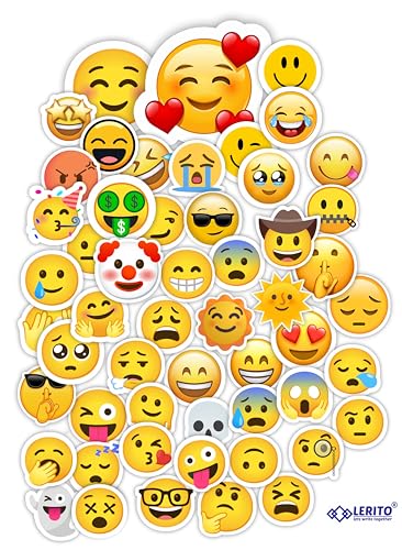 Image of Emoji Stickers for Kids & Teens - Vinyl Decals | Waterproof Stickers for Laptops, Water Bottles, Bikes