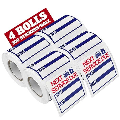 PERFORMORE 2â€ x 2â€ Oil Change Stickers, 300 Sitckers Per Roll, Auto Service Reminder Sticker Roll, Next Service Due Sticker Labels