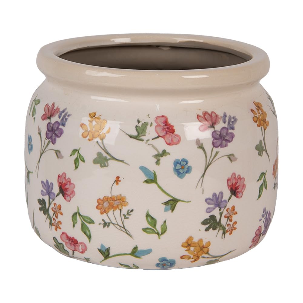 Pot de fleurs coloré Clayre & Eef en céramique pour salon et terrasse