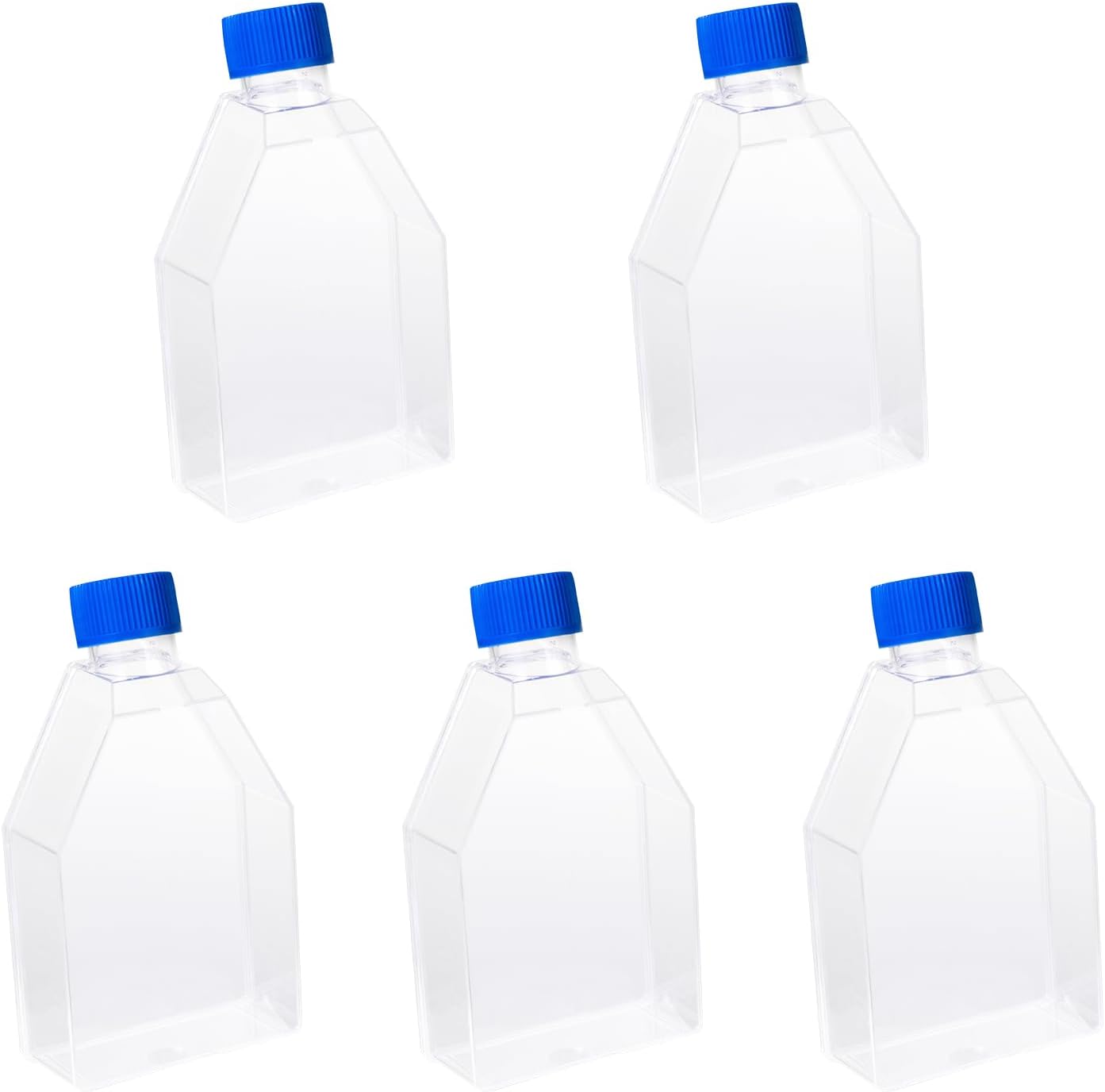 - Cell Culture Flasks, Sterile Plastic Tissue Culture Bottle with Plug Cap, 25cm² Culture Area, TC Treated, 7ml Working Volume, 60ml Total Volume, Pack of 5