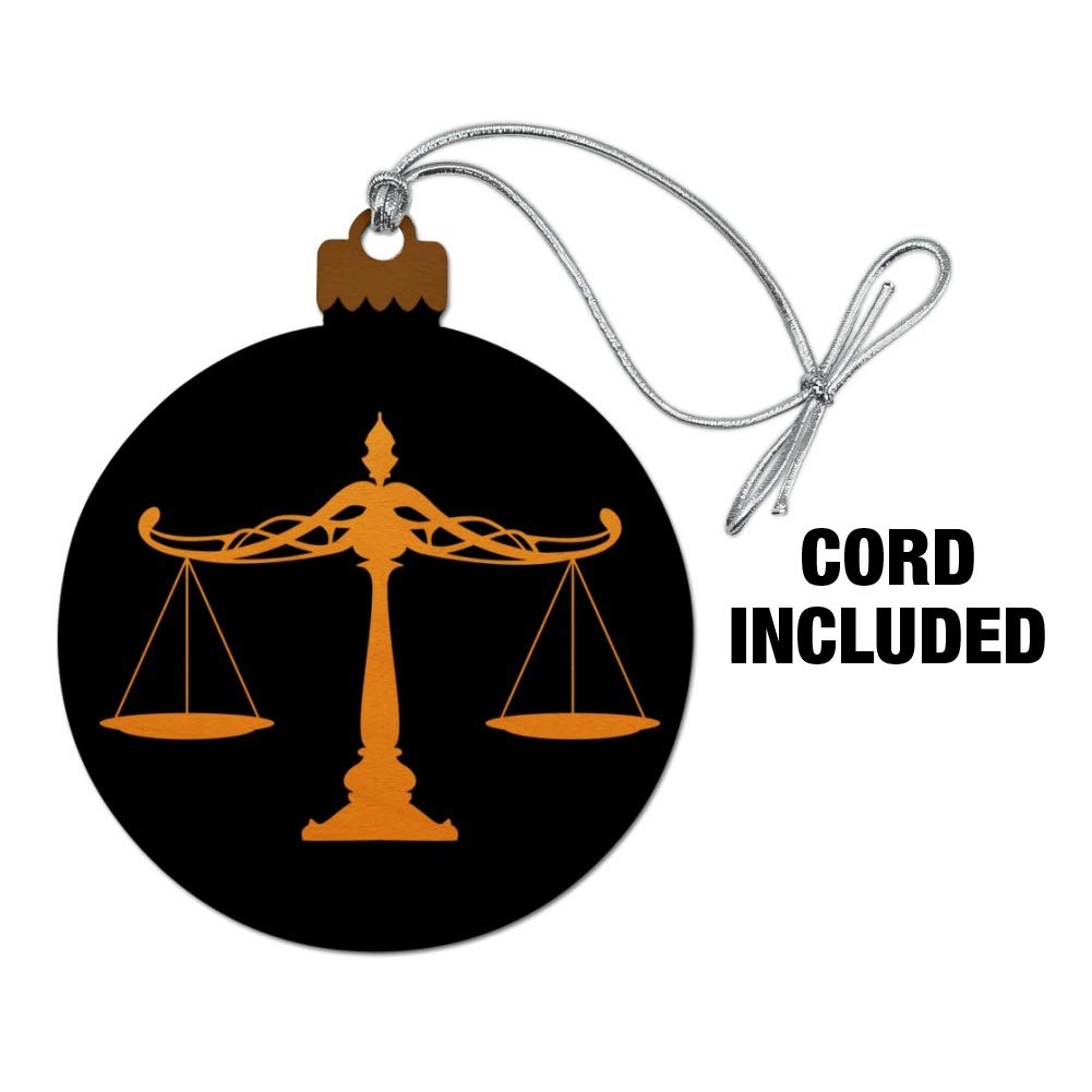GRAPHICS & MORE Scales of Justice Legal Lawyer Wood Christmas Tree Holiday Ornament